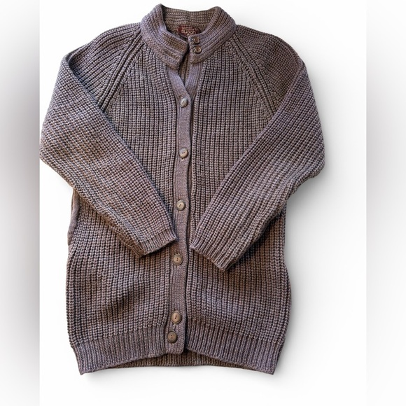 Susan Ess Sweaters - Vintage 70-80's Susan Ess Knit Cardigan with hole in pocket Size L (P)